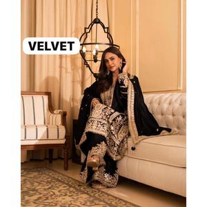 Ensemble Kurti Palazzo Moderne en Velours de Luxe avec Broderie et Paillettes, Dupatta en Georgette pour Femmes, Célébrations et Fêtes - Product Image 5