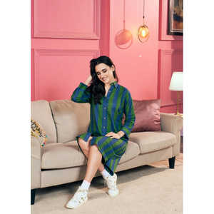 Robe chemise en popeline à rayures Azure - Product Image 5