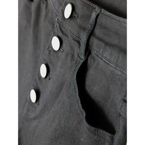 Shorts de Mezclilla para Mujer Paola Riboni, Cintura Alta, Cierre de Botones, Pierna Recta, Estilo Formal Lavado, Estilo Veraniego - Product Image 4