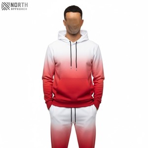 ชุดวอร์มผู้ชายมีฮู้ดราคาถูก ผ้าฝ้าย 100% ระบายอากาศดี ขายส่ง ลายพิมพ์ดิจิตอลลายเปลวไฟ ชุด 2 ชิ้น - Product Image 5