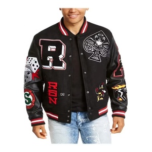 Top Trending Wholesale Custom <b>Mens</b> Fleece Winter <b>Varsity</b> <b>Jackets</b> Baseball <b>Bomber</b> Leather <b>Varsity</b> <b>Jackets</b> for <b>Men</b> - Product Image 6