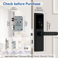 Kunci Pintu Pintar S821 Mendukung Aplikasi Tuya & TTLock, Akses Sidik Jari, Kata Sandi, Kartu RFID, Kunci Mekanik untuk Rumah & Apartemen Sewa