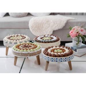 Diseño fabuloso Decoración DE BODA Platos para servir chocolate Tazón de chocolate de acero inoxidable martillado de primera calidad a precio atractivo - Product Image 6