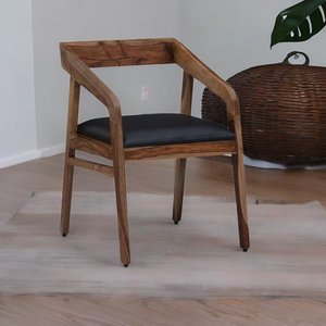 Fauteuil Vinod en teck massif de haute qualité avec tissu de couleur naturelle pour intérieur et extérieur. - Product Image 6
