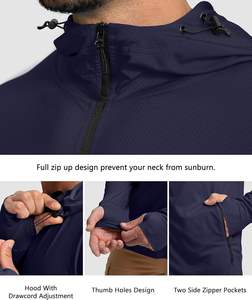 Chaqueta Deportiva OEM con Cintura Ajustable, Cierre Completo con Cremallera, Orificios para los Pulgares para Protección Solar, Diseño Transpirable para Invierno - Product Image 4