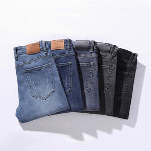 กางเกงยีนส์ยืดสีน้ำเงินสไตล์คลาสสิกสำหรับผู้ชายกางเกงยีนส์ทรงหลวมตรงเข้ารูปสำหรับผู้ชาย - Product Image 1