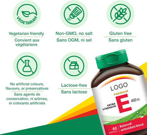 แคปซูลวิตามินอีผสมสารสกัดจากวิตามินอีธรรมชาติช่วยเสริมภูมิคุ้มกันสุขภาพผิว - Product Image 2