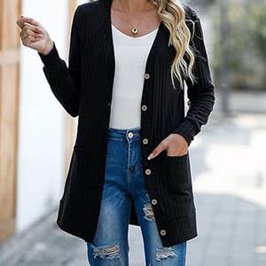 Suéter Cárdigan de Textura Suave y Comodidad Diaria con Calidez Ligera y Ajuste Relajado - Product Image 6