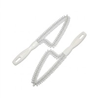 Brosse de nettoyage flexible en PP pour rainures de fenêtre triangulaires, coins morts et interstices, avec boucle de suspension pour rebords de salle de bain et cuisine