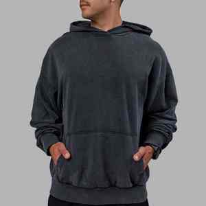 Sudadera Unisex Extra Grande al por Mayor, Sudadera con Capucha Lavada al Ácido de Secado Rápido, 100% Algodón, Bolsillos Tipo Canguro, Estilo Urbano, Ropa de Invierno - Product Image 3