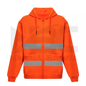 Chaqueta DE SEGURIDAD reflectante de alta visibilidad con logotipo personalizable para hombre, ropa de trabajo de algodón y poliéster, Sudadera con capucha reflectante de alta visibilidad - Product Image 2