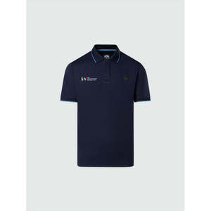 Collezione North Sails AC38 Blu Navy per Polo con Logo Ricamato 100% Cotone Traspirante Alta Qualità Tinta Unita Lunghezza Lunga - Product Image 4