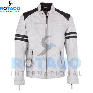 Chaquetas de Cuero de Primera Calidad para Hombre, Color Negro, Chaqueta de Cuero para Hombre, Manga Larga, Producto de Cuero Genuino para Hombre - Product Image 1
