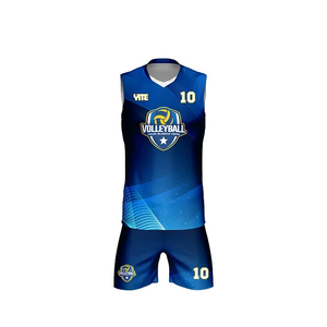 Uniforme de volley-ball unisexe sublimé de haute qualité personnalisé Uniforme de volley-ball à col en V sublimé entièrement personnalisé - Product Image 3