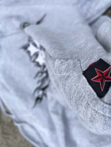 Hombres Streetwear 500gsm Personalizado Francés Terry Sun Faded Acid Wash Bordado Logo Recortado Rhinestone Zip up Sudadera con capucha con bordado - Product Image 4