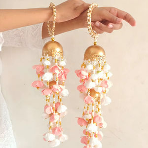 Punjabi Floral Kaleera Hathpool Brazaletes Par Joyería nupcial Haldi Sangeet Mayun Bodas Indian PakistaniTraditional Accesorios - Product Image 1