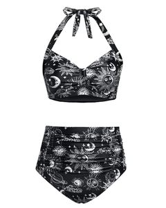 Ensemble bikini 2 pièces blanc et noir uni, short de bain tendance 2026, coupe haute, dos nu, push-up, maillot de bain de plage - Product Image 1