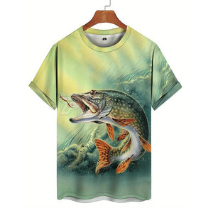 T-shirt de pêche personnalisé pour homme, 100 % polyester, UPF 50, respirant, écologique, léger, confortable, logo personnalisé pour - Product Image 3