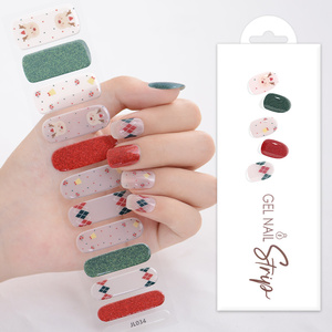 สติกเกอร์ติดเล็บเจลลายเกล็ดหิมะแบบกึ่งเคลือบเล็บ11แถบโคมไฟยูวีที่จำเป็นต่อการตกแต่งเล็บในฤดูหนาวติดทนนาน - Product Image 4