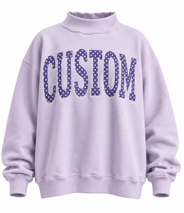 Sweat-shirt unisexe surdimensionné à col montant, style logo personnalisé à pois, en mélange de coton léger et polaire, respirant, ODM, manches longues côtelées - Product Image 1