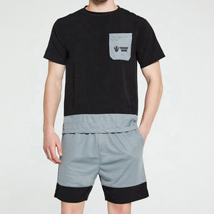 Ensemble de jogging décontracté à manches courtes pour hommes, short de sport et t-shirt, ensemble 2 pièces - Product Image 3