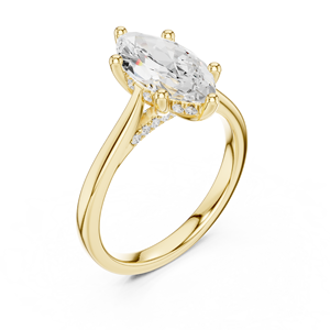 Bijoux terreux Bague de fiançailles solitaire Moissanite en or 14 carats pour femme - Product Image 4