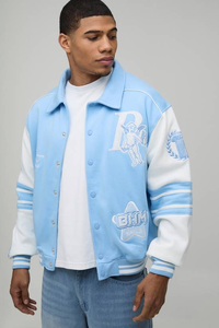 Vestes universitaires en coton personnalisées à prix de gros, plusieurs couleurs, pour étudiants, avec face en peau de mouton - Product Image 4