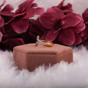 Custom Designed Flower Shape Round Cut 18KT <b>Gold</b> Diamond Full Iced <b>Ring</b> for Her Wedding Surprise Gift New Classic Trendy Style - Product Image 5