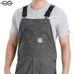 Bavoir en toile robuste et décontracté pour hommes, vêtements de travail durables, tissu extensible, bretelles réglables, poches utilitaires multiples - Product Image 2