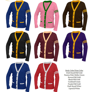 Wholesale Custom Embroidery Logo Women <b>Cardigan</b> Sweater 100%Cotton V Neck Letter Sorority Organization High Quality 7GG - Product Image 4