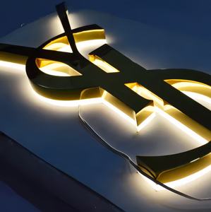 Segnaletica personalizzata per negozio all'aperto a LED per tabacco e alcol. Segnali LED acrilici in acciaio inox retroilluminati 3D. Lettere canale in metallo acrilico - Product Image 5