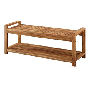 Banc d'étagères Banc de pique-nique en bois de teck de jardin extérieur-Lauda - Product Image 1