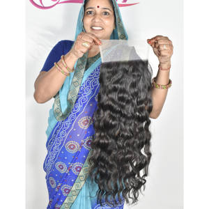 Cierre de Cabello Humano Genuino de Alta Calidad 7*7, Ondulado, de Aspecto Natural y Textura Voluminosa, Disponible para la Fabricación de Pelucas y Peinados de Fiesta - Product Image 5