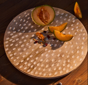 Plateau de service décoratif en bois Ustensiles de cuisine de qualité supérieure Plateau rotatif Plateau de table Style nordique Mangue Plateaux de service en bois - Product Image 1