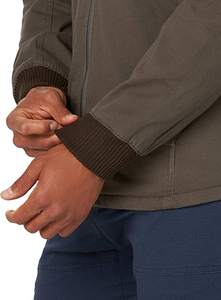 Chaqueta de lona para hombre, talla grande, de invierno, acolchada, con capucha, forro de sherpa, cuello mandarín, cierre de cremallera, resistente al viento y transpirable - Product Image 5