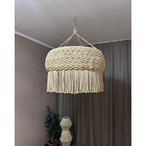 Lámpara de Techo Bohemia Hecha a Mano con Pantalla de Macramé y Borlas para Iluminación Decorativa Boho - Product Image 2