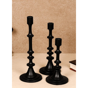 Set Of 3 Vintage Gold Iron Candlestick Holders Decorative Metal Candle Stand For Dining And Home Decor With <b>Antique</b> <b>Brass</b> Finish - Product Image 2