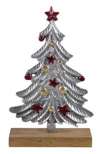 Decoración Navideña de Lujo en Forma de Corazón de Aluminio Rojo Brillante con Base para Mesa y Decoración del Hogar, Marca IHA, Modelo IHA25052 - Product Image 5