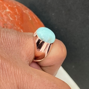 แหวนทองเหลืองชุบเงินทำด้วยมือแหวนอเมซอนไนต์สำหรับผู้ชายคริสตัลที่บริสุทธ์พร้อมเพชรสำหรับงานแต่งงานเครื่องประดับอัญมณี - Product Image 2