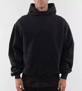 เสื้อฮู้ดดี้ผ้าฟลานเนลทอแบบสบายๆ หนานุ่ม 500 GSM ผ้าฝ้าย 100% ทรงโอเวอร์ไซส์ แบบสองชั้น สำหรับทุกเพศ - Product Image 5