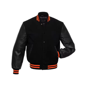 Venta al por mayor de chaquetas con logotipo personalizado para hombre, chaqueta de béisbol informal, abrigo con letras, chaquetas universitarias de algodón unisex - Product Image 1