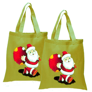 กระเป๋าผ้าแคนวาสที่เป็นมิตรต่อสิ่งแวดล้อมสำหรับช้อปปิ้งกระเป๋าผ้าคอตตอนขนาดใหญ่พร้อมการพิมพ์ที่ดีที่จับเองผลิตในอินเดียตะวันตกเบงกอล - Product Image 3