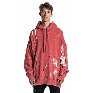 Sudadera con Capucha para Hombre, Estilo Desgastado, 500 GSM, Hombros Caídos, Sudadera de Invierno, Sudadera Holgada de Forro Polar de 550 GSM para Hombre - Product Image 2