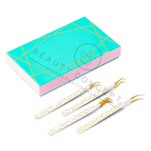 Emballage de boîte en carton personnalisé pour pince à épiler d'extension de cils pince à cils à pointe en fibre prix de gros - Product Image 3