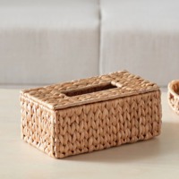 Boîte à mouchoirs en jacinthe d'eau, boîtes de rangement faites à la main, écologiques, naturelles, décoration intérieure et extérieure, vente en gros du Vietnam