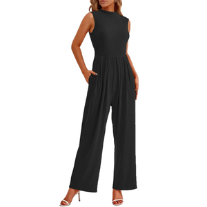 Custom 100% Cotton Solid Color Regular Fit Customized Sleeve Striped Women's <b>Jumpsuit</b> <b>With</b> Direct Factory Price From Bangladesh - Product Image 1