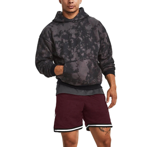 Acid Wash Digital Printing Hoodie for Men Regular Fit <b>Thick</b> <b>Fleece</b> Pullover Streetwear Style Winter Eco-Friendly 100% Cotton - Product Image 1
