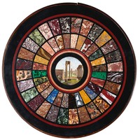 Plateau de table basse en marbre Peitra Dura avec incrustations, traditionnel, écologique, personnalisable, pour salon, décoration intérieure/extérieure