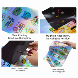 Feuilles magnétiques holographiques imprimables flexibles 8,5" x 11" Papier photo magnétique avec vinyle pour imprimante jet d'encre - Product Image 4