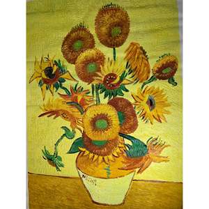 Moderno 24,5 pollici × 36in Van Gogh olio di girasole su tela di lino dipinto a mano decorazione della parete dell'acquerello - Product Image 2